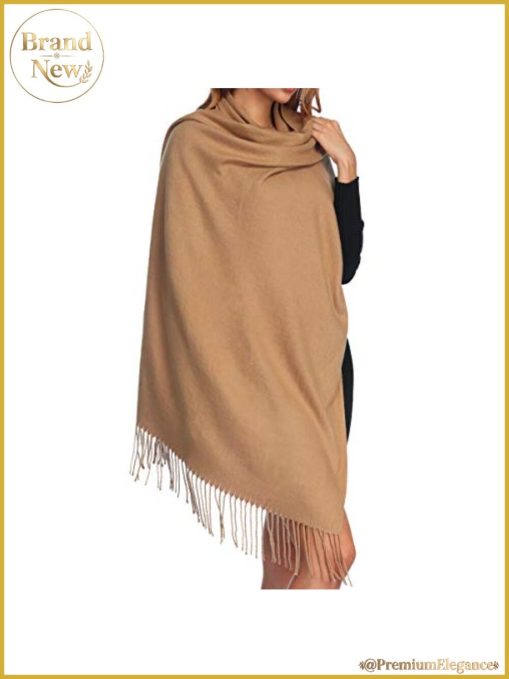 Oversized Wool Blend Pashmina Shawl Wrap Winter Warm Blanket Scarf